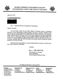 Thomas Woznicki Dismissal (Florence County, Wisconsin School District)