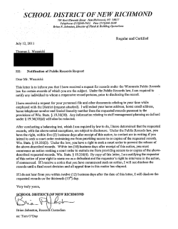 ‘Woznicki Notice’ to Thomas Woznicki (‘Woznicki Rule’ for WI Public Record Requests)