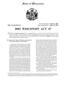 Full Text of the ‘Woznicki Fix’ (2003 Wisconsin Act 47)