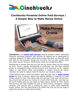 Cinchbucks Presents Online Paid Surveys | A Simple Way to Make Money Online 