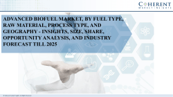 Advanced Biofuel Market, by Fuel Type, Raw Material, Process Type, and Geography - Insights, Size, Share, Opportunity Analysis, and Industry Forecast till 2025