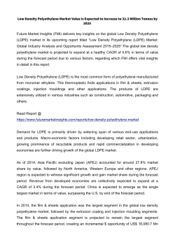 Low Density Polyethylene Market