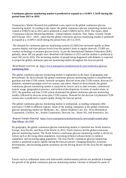 Continuous glucose monitoring market 