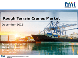 Sales of Rough Terrain Cranes Market is set to increase at over 5.9% CAGR During 2016-2026