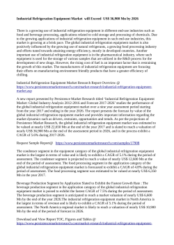 Industrial Refrigeration Equipment Market  Expected to Hit  US$ 36,900 Mn by 2026