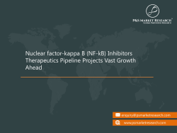 NF-kB Inhibitors Therapeutics - Pipeline Analysis, Research Report, 2017