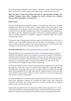 Hot Water Circulator Pump Market Research Report &ndash; Global Trends & Forecast to 2023
