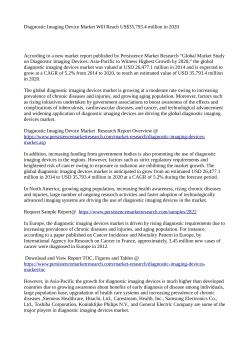Diagnostic Imaging Devices Market on Track to US$35,793.4 million in 2020 