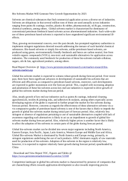 Bio Solvents Market to Register Substantial Expansion by 2025