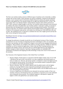 Floor Care Machines Market Revenue is Expected to ReachUS$ 4,600 Mn by  2025