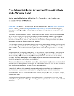 Press Release Distribution Services EmailWire on 2018 Social Media Marketing (SMM)