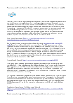 Autonomous Underwater Vehicles Market Expected to Account for US$ 445 million by 2022