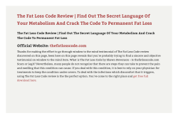 The Fat Loss Code PDF EBook Free Download