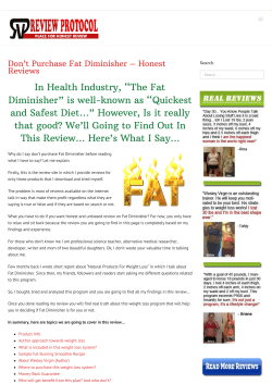 Fat Diminisher System PDF EBook Free Download