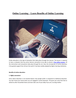 Online Learning – Learn Benefits of Online Learning
