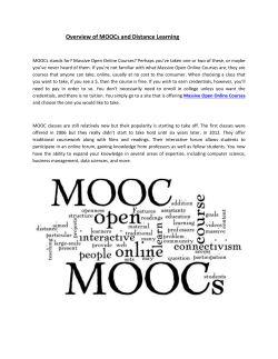 Overview of MOOCs and Distance Learning