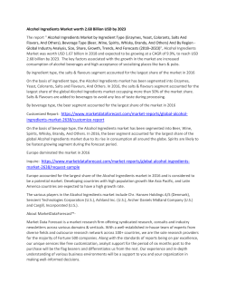  Alcohol Ingredients Market