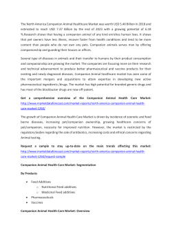 North America Companion Animal Healthcare Market Analysis, Size, Share, Growth, Trends, And Forecasts (2018&ndash;2023)