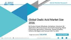 Oxalic Acid 2018 – Key Players, Region, Types, Application and Forecasts To 2025