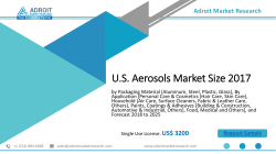 2018 U.S. Aerosol Market : By Packaging Material, By Application and Forecast  to 2025