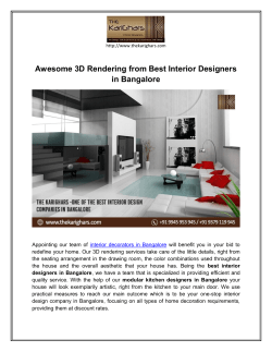Awesome 3D Rendering from Best Interior Designers in Bangalore