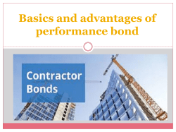 Basics and advantages of performance bond