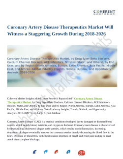 Coronary Artery Disease Therapeutics Market Positive Long-Term Growth Outlook 2018-2026