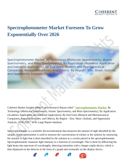 Spectrophotometer Market Report Study, Synthesis and Summation 2018-2026