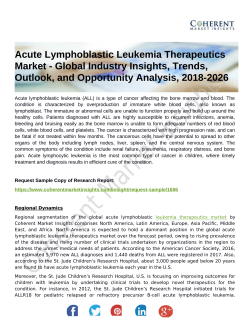 Acute Lymphoblastic Leukemia Therapeutics Market - Global Industry Insights, Trends, Outlook, and Opportunity Analysis, 2018-2026