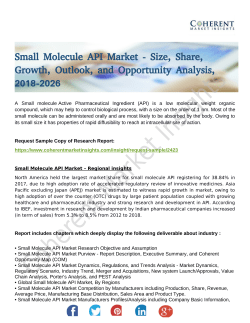Small Molecule API MarketSmall Molecule API Market - Size, Share, Outlook, and Opportunity Analysis, 2018- 2026