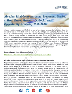 Alveolar Rhabdomyosarcoma Treatment Market Progresses for Huge Profits by 2026  