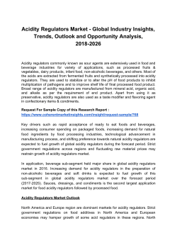 Acidity Regulators Market 