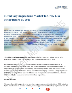 Hereditary Angioedema Market To Grow Like Never Before By 2026