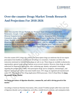 Over-the-counter Drugs Market Set for Rapid Growth and Trend, by 2026