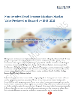 Non-invasive Blood Pressure Monitors Market Value Projected to Expand by 2018-2026