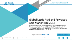 Global Lactic Acid and Polylactic Acid Market 2019 – Adroit Market Research