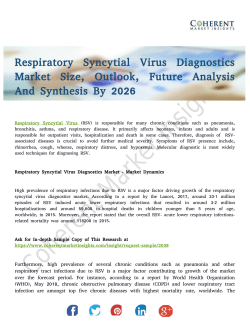 Respiratory Syncytial Virus Diagnostics Market: Mention Of Future Trends Along With Forecast To 2026
