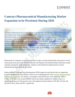 Contract Pharmaceutical Manufacturing Market Poised to Take Off by 2026