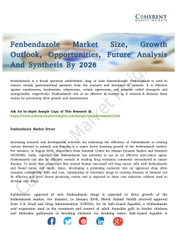 Fenbendazole MarketFenbendazole Market Approach Discussed In Report By Industry Experts by 2026