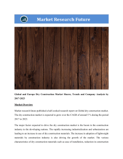 Global Dry Construction Market Research Report - Forecast to 2023