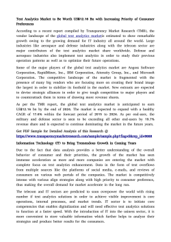 Text Analytics Market to Be Worth Us$12.16 Bn with Increasing Priority of Consumer Preferences