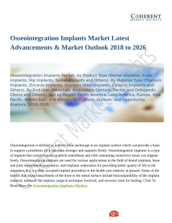 Osseointegration Implants Market New Business Opportunities and Investment Research Report By 2026