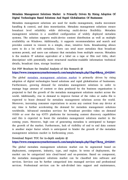 Metadata Management Solutions Market