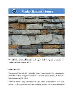 Global Roofing Materials Market Research Report