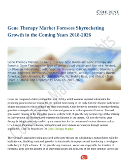 Gene Therapy Market To Rear Excessive Growth During 2018-2026