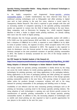 Specialty Printing Consumables Market