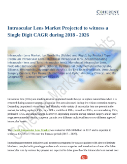 Intraocular Lens Market to Grow at a High CAGR by 2026