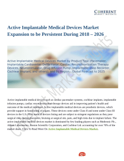 Active Implantable Medical Devices Market Expansion to be Persistent During 2018 – 2026