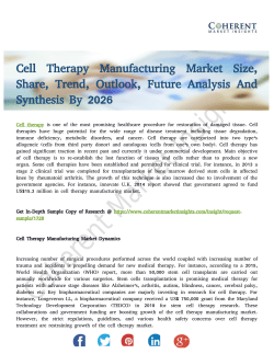 Cell Therapy Manufacturing Market Analysis and Development Trends 2018-2026