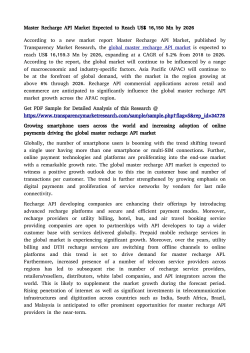 Master Recharge API Market